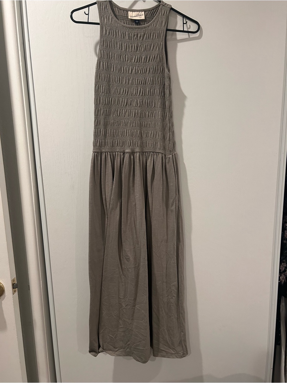 Universal Thread Taupe Sleeveless Smocked Maxi Dress